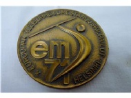 Sportboken - Deltagande medalj EM i friidrott i Helsingfors 1971. 