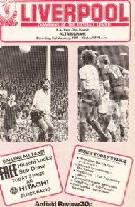 Sportboken - Football Liverpool-Altrincham programme FA-cupen 1981