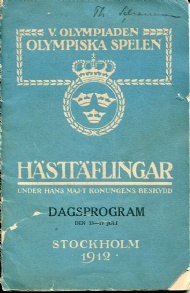 Sportboken - Hästtäflingar olympiska spelen dagsprogram 13/6-17/6 1912