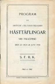 Sportboken - Program vid Sköfde Fältridtklubbs Hästtäflingar 1910