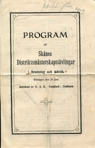 Sportboken - Skånes Distriksmästerskap Brottning & Atletik 1909