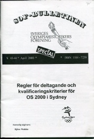 Sportboken - Regler fr deltagande och kvalificeringskriterier fr OS 2000 Sydney