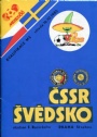Fotboll Program CSSR Tjeckoslovakien-Svedsko 1985