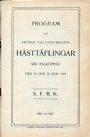 Old Program Program vid Sköfde Fältridtklubbs Hästtäflingar 1910